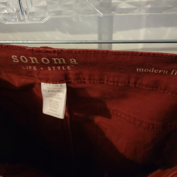 Women's Sonoma Slacks Burgundy Size 10 - Picture 2 of 4